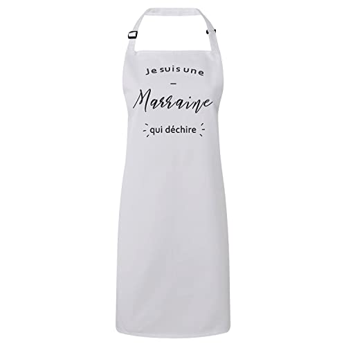 Tablier cuisine je suis une marraine qui dechire en coton