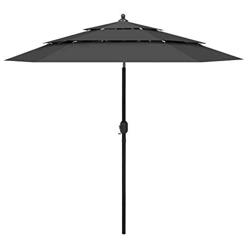 Parasol de jardin rond inclinable avec mât aluminium 38mm