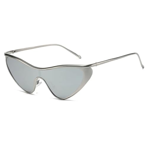 Lunettes de soleil vintage métal UV400 très grandes et punk pour femme