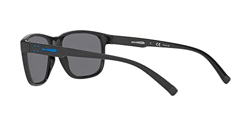 Arnette Unisex Sunglasses Shiny Black Frame, Polarized Dark Grey Lenses, 57Mm #TOP4