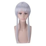 Anime Cosplay Costume Wig for Touken Ranbu Online, Hakusan Yoshimitsu Wig, White Wig Heat Resistant Synthetic Hair, for Everyday Parties, Halloween, Carnival, Nightlife