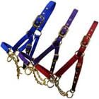 Heavy Duty Nylon Yearling Cow Halter with Control Chain (Purple)