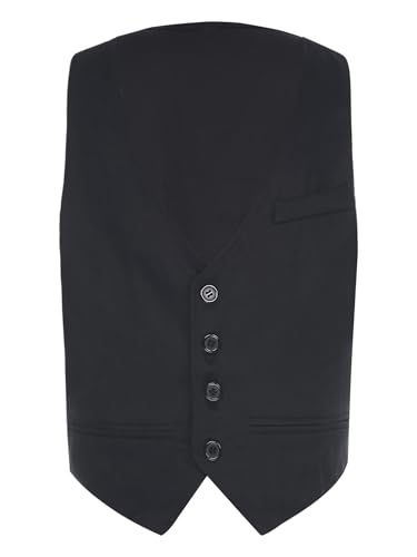 DINORMIN Kids Boys V Neck Formal Suit Vest Buttons Single Breasted Waistcoat For Wedding Party