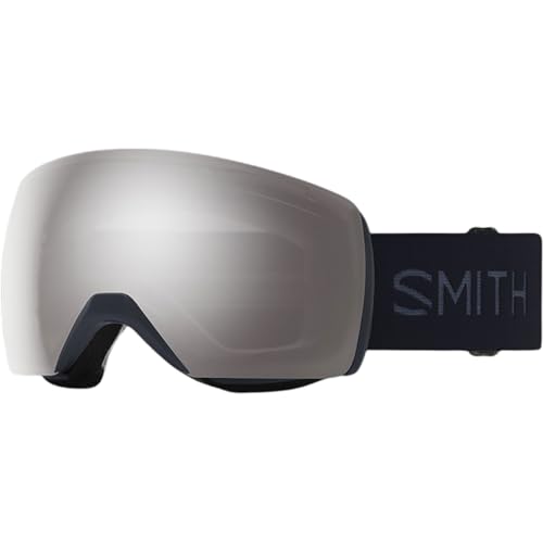 SMITH Unisex Adult Skyline XL Snow Sport Goggle - Midnight Navy Frame | ChromaPop Sun Platinum Mirror Lens
