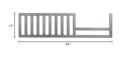 Image of Toddler Bed Safety Guard Rail for Evolur Baby Convertible Cribs - Solid Wood Rail for Convertible Crib to Toddler Bed Conversion - Safety Bed Rail for Children (Storm Grey, Model 811)