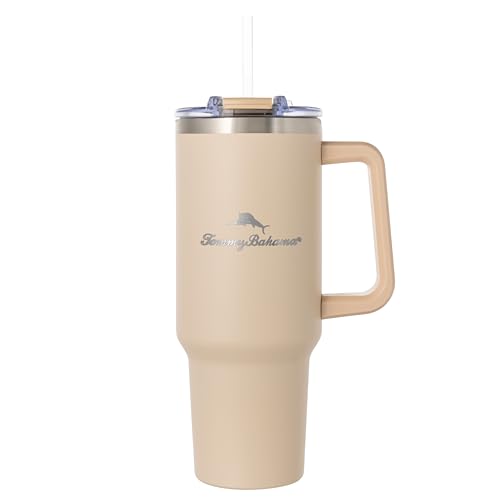 Image of Tommy Bahama 40oz Vacuum Insulated Water Bottle, Straw, Beige