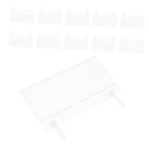 100 clips de plástico transparente para sujetar letreros de precios en estantes de alambre