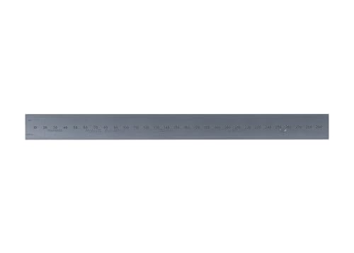PEC Tools 300mm Flexible Metal Ruler, Made from High-Quality Carbon Steel with Satin Chrome Finish, Fully Metric Graduation (0.5mm, 1.0mm), Trusted by Professionals, Made in USA