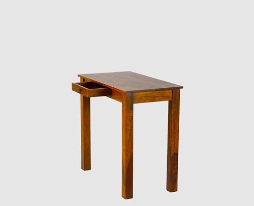 Image of Solid Wood Folding Study Table Laptop Computer Pc Writing Foldable Desk for Home & Office Space Saving Sleek Design (Brown Finish)