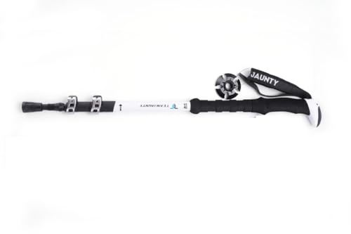 Image of Cloudzy Trekking Pole High Trek Adventures Walking Stick Aluminum Alloy EVA Handle Design Ergonomic Pole Stick Adjustable Hiking Terrain Accessories Telescopic Alloy Pole (White)