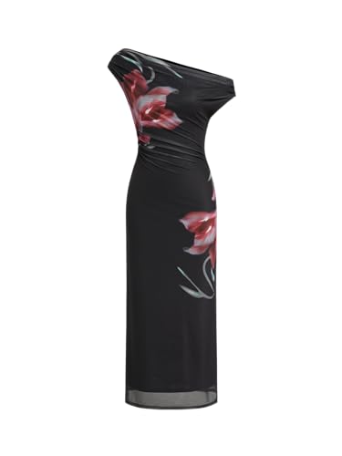 CIDER Women Off Shoulder Maxi Floral Dress Y2k Fall Fashion Wedding Guest Dresses Bodycon Cocktail Party Club Outfits