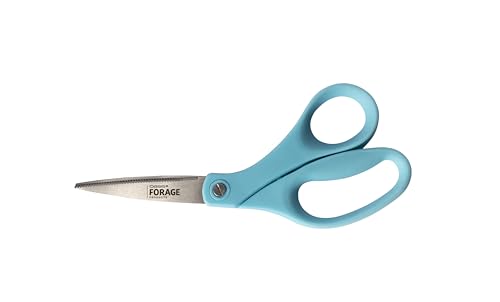 OASIS Forage Precision-Cut Floral Stem Shears | Stainless Steel Serrated Double Walled Blades | Bright Blue Ergonomic Handle