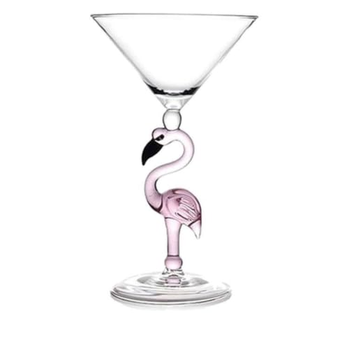 Image of Handcrafted Flamingo Martini Glass | Premium Borosilicate Glass with Artistic Flamingo Stem | Elegant Martini, Cocktail & Dessert Glass (Flamingo Martini Glass)