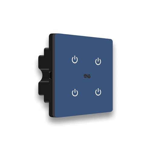 Image of IOTICS Smart Wifi Switch Board: 4 x Switch Module. Touch Control, Remote, App Control. Voice Compatible with Alexa & Assistant. Smart Touch Switch Board For Home Automation (Blue)