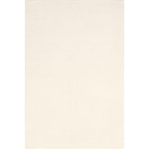 Image of Nuloom Speckled Alabaster Solid Flatweave Wool Area Rug, 9' x 12' | Nuloom Speckled Solid 9' x 12' Wool Area Rug for Living Room Bedroom Dining Room, Alabaster