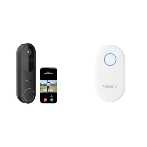 Reolink 2K Battery Video Doorbell with Chime Plus, Wireless Doorbell Camera, 1:1 Head-to-Foot Vision, Person/Vehicle/Package Detection, 2.4/5GHz WiFi, 2-Way Audio, Local Storage, Plug & Play