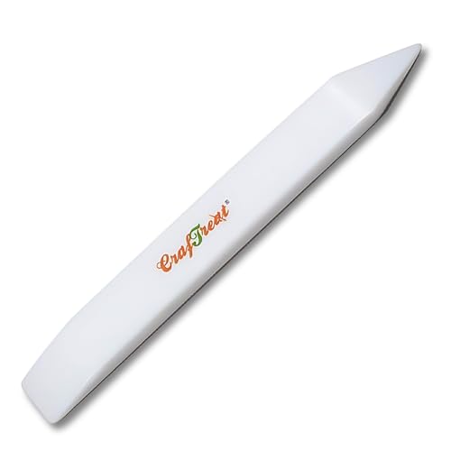 CrafTreat Teflon Bone Folder and Scoring Tool - Large Bone Folder - Paper Scorer for Paper Crafting, Bookbinding, Scrapbooking - Leather Burnishing Tool - Smooth, Ergonomic Tools (Large 1 pc)