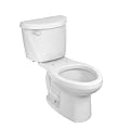 American Standard 250CA104.020 Colony 3 Two-Piece Toilet, Elongated Front, Standard Height, White, 1.28 gpf