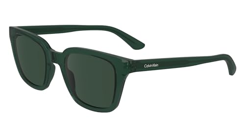CALVIN KLEIN CK24506S Rectangular Sunglasses, Green, 49/21/145