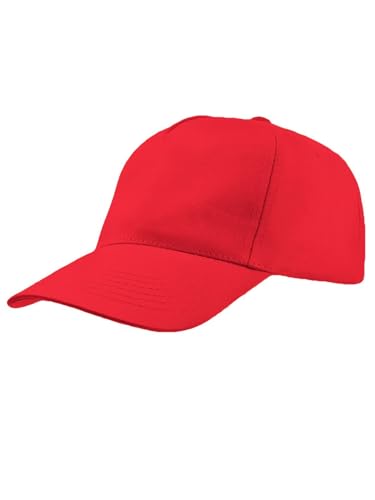 Mr. Gadgets Cappello Unisex con Visiera - Regolabile 100% Cotone - Padel Baseball Tennis Sport e Tempo Libero (Rosso)