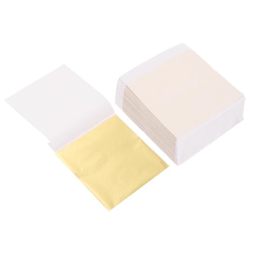 KONTONTY Metallic Foil Flakes Gold-Faced Paper 200 Sheets of Imitation Foil for Arts and Handcrafts