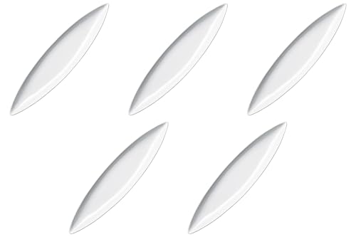 Set of 5, Leaf Dish WH, L (15.0 x 3.3 x 3.3 x 1.0 inches (38 x 8.5 x 2.5 cm) | Setomonohonpo