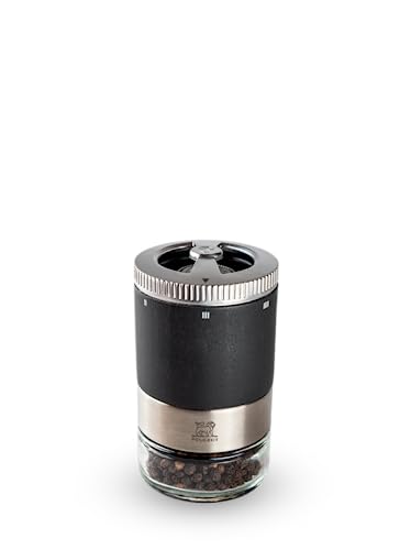 PEUGEOT - Moulin À Poivre Maestro 10cm - Kampot Poivre Noir Inclus - Fiole Interchangeable - Réglage U'Select - En Bois Labéllisé PEFC & Inox - Fabrication...