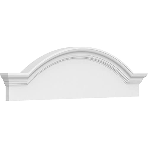 42"W x 11-1/2"H x 2-1/2"P Segment Arch W/Flankers Smooth Architectural Grade PVC Pediment