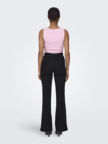 Pantalon évasé ONLY Onlfever en maille côtelée noire taille M
