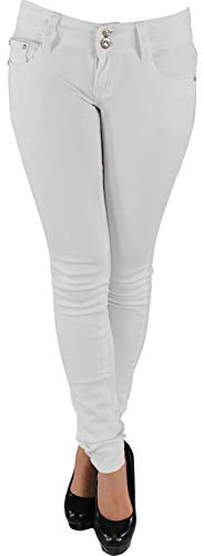 Preisvergleich Produktbild Sotala Damen RÖHRE RÖHRENJEANS RÖHRENHOSE HÜFT HÜFTJEANS Stretch Stretchjeans Hose Jeans Weiss 42
