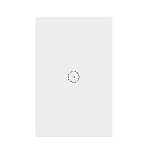 Jinvoo ZigBee 3.0 Interruttore della luce intelligente 1 banda 10A Funziona con Alexa Assistente Google Telecomando Necessita di hub filo neutro Richiesto CE certificato REACH Bianco (1 confezione)