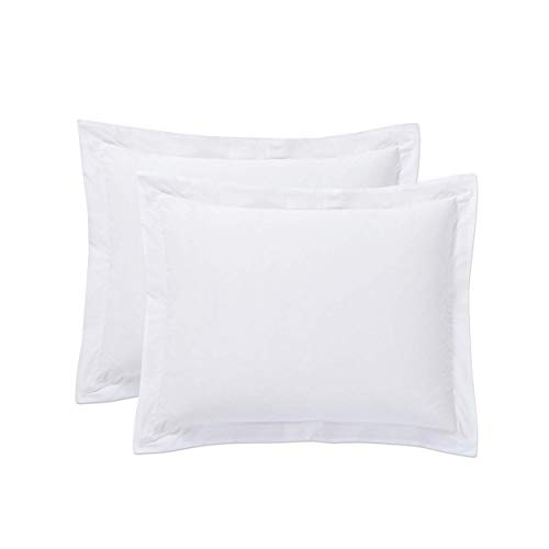 TODAY'S HOME Pillow Shams Soft Cotton Blend Tailored Classic Styling, Standard, White (2 Pack)
