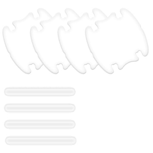 TIESOME 8 PCS Car Door Handle Anti-Scratches Sticker, Silicone Clear Car Door Handle Protector Durable & Waterproof Universal Cars Handles Protectors for Cars SUVs Trucks Sedans