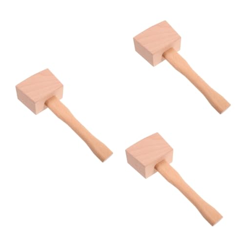 PRETYZOOM 3pcs Woodworking Hand Tool Wooden Hammer for Judges Solid Wood Mallet Ergonomic Design