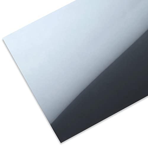 Modulor Specchio in polistirolo, colorato, liscio, argento specchio/bianco opaco, 1 x 250 x 500 mm