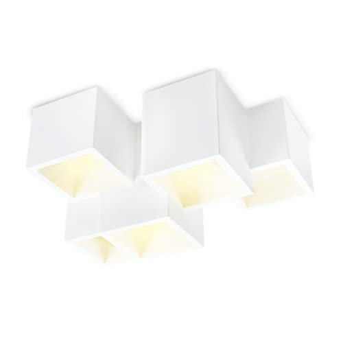 Mediawave Store - Aplique de yeso de pared GS-5029, plafón, 5 conexiones, aplique de yeso pintable, diseño moderno, iluminación casa, oficina, luz GU10, aplique yeso de pared GS-5029