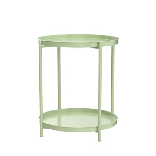 Eknitey END TABLE 001 2 Tier End Table - Metal Side Table Waterproof Small Sofa Coffee Side Tables Bedroom Indoor Outdoor thumb #4