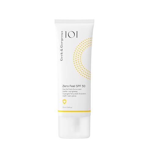 Geek & Gorgeous Zero Feel SPF 50 Tägliches Sonnenschutzmittel Leichte nicht-fettige Formel mit Breitband-Schutz SPF 50 & UVA-PF 30 Für alle Hauttypen inkl. empfindliche Haut Alkoholfrei 75ml