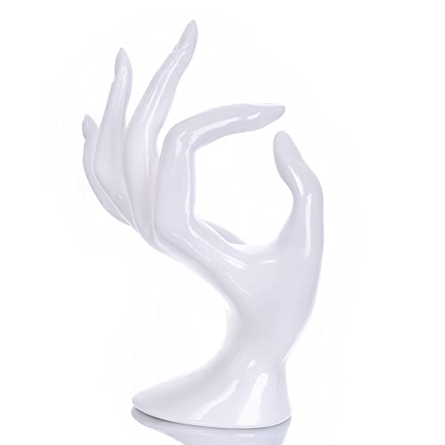 Image of Maxsirui Hand Form Ring Holder Jewelry Display Organization Rack Bracelet Ring Watch Stand Support Aesthetic Y2k Room Decor (White)