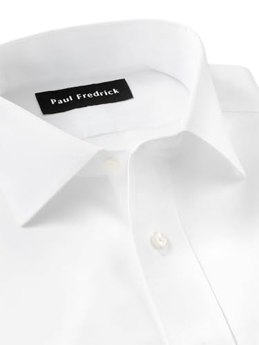 Paul Fredrick Men's Non-Iron Pinpoint Spread Collar Button Cuffs Dress Shirt3