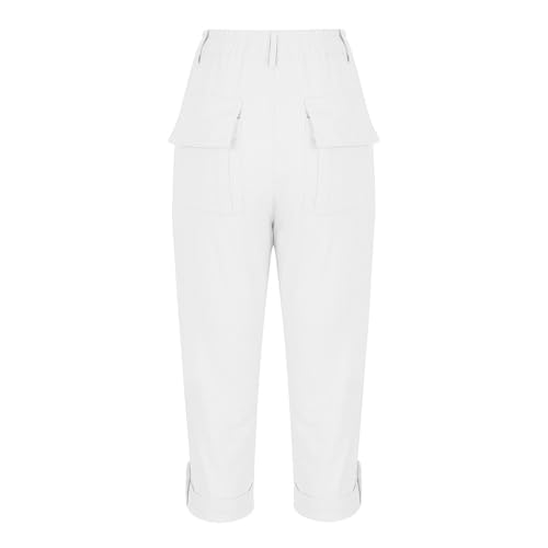 Cargo Capris for Women Casual Cargo Pants Lightweight Cropped Trousers Rolled Hem Capris with Pockets3