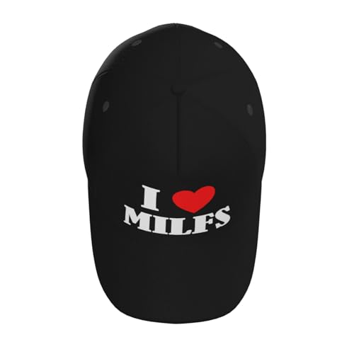I Love Milfs Funny I Heart Milfs Baseball Hats for Men and Women - Classic Adjustable Hats4