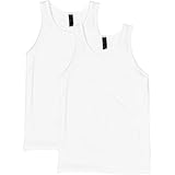 Cuello y sisas con bandas PriceDumb Paquete de 2 camisetas de algodón para hombre, lisas, básicas, de cuello redondo, ajuste regular, blanco, 3XL