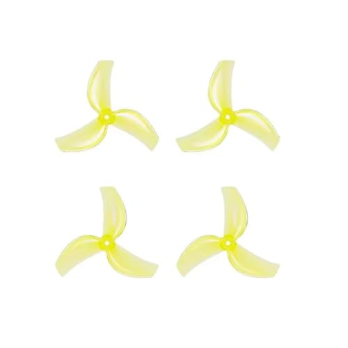 2PAIR 1611 3-LEAF CW CCW PROPELLER 1.5mmシャフトドローンパーツと互換性のあるパボフェムドローンプラスチックプロップ溶岩1102 0802SEブラシレスモーター用(2pair Yellow)