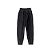 Boys and Grils Cotton Pants Casual Hiking Trousers Fashion Straight Leg Sweatpants Stretchy Pull On Bottom for Kids Black
