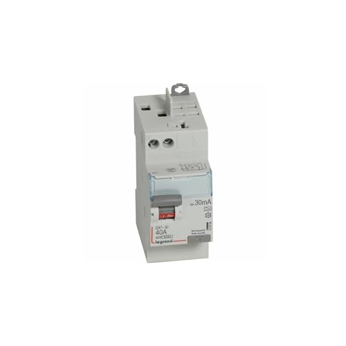 411638 Interrupteur différentiel DX3 2P 40A type A 30mA arrivée haute + départ haut - 2 modules - Legrand