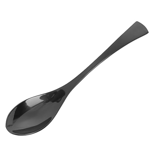 NAMOARLY Tableware Stainless Steel Hotel Spoons Hard Hat Sun Shade Hotel Tableware Reusable Dinner Spoon Ramen Mug Flatware Mini Forks Coffee Spoon Lunch Spoon Metal Tableware Black