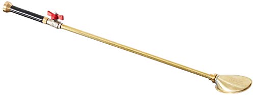 Bosmere Haws All Brass 24' Watering Lance with Ball Valve for Adjustable Flow and Fine Oval Rose