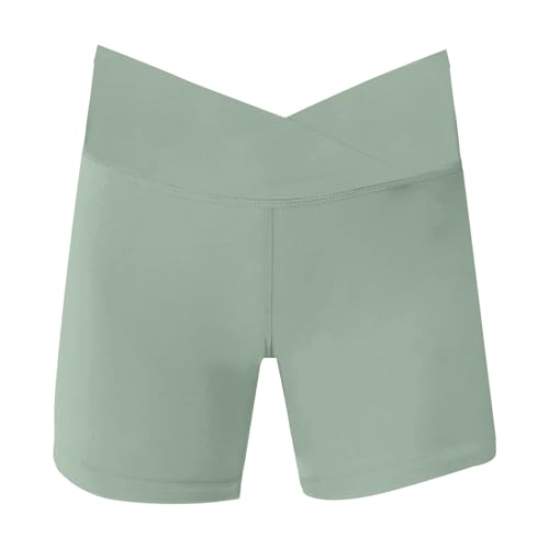 Girls V Cross Waist Athletic Shorts Kids Soft Biker Volleyball Yoga Dance Running Gym Workout Shorts Teen Kids Short Leggings2