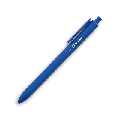 TRU RED Retractable Gel Pens, Fine Point 0.5mm, Blue Ink, 5 Pack QuickDry Pens for Precise, SmearFree Writing